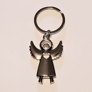 Guardian angel key chain #3 silver tone